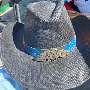 Black Cowboy Hat with USA Emblem